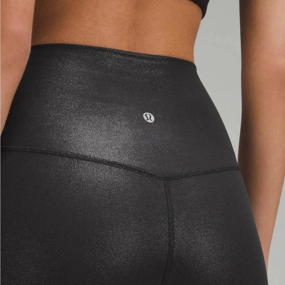 🆕🖤 Lululemon Align HR Pant 28” Shine Radiate Foil Print Black